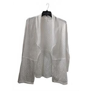 Aeropostale Lightweight White Chevron Pattern Open Front Knit Cardigan